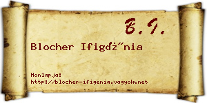 Blocher Ifigénia névjegykártya